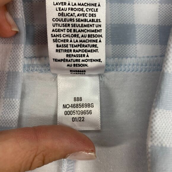 Nordstrom Bike Shorts Girl L Large Blue Gingham Plaid Stretch Cotton Blend - Picture 5 of 12